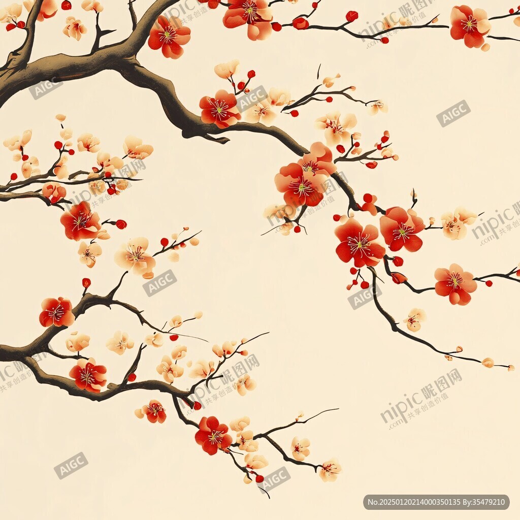 新中式古風(fēng)梅花