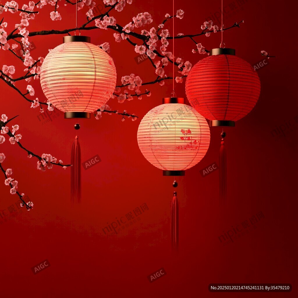 新年春節(jié)氛圍燈籠