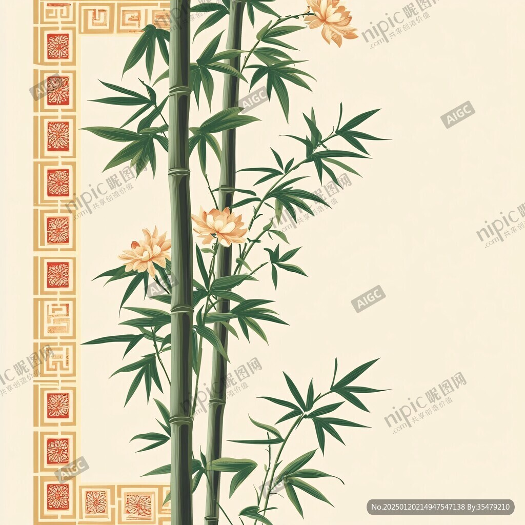 中式竹圖