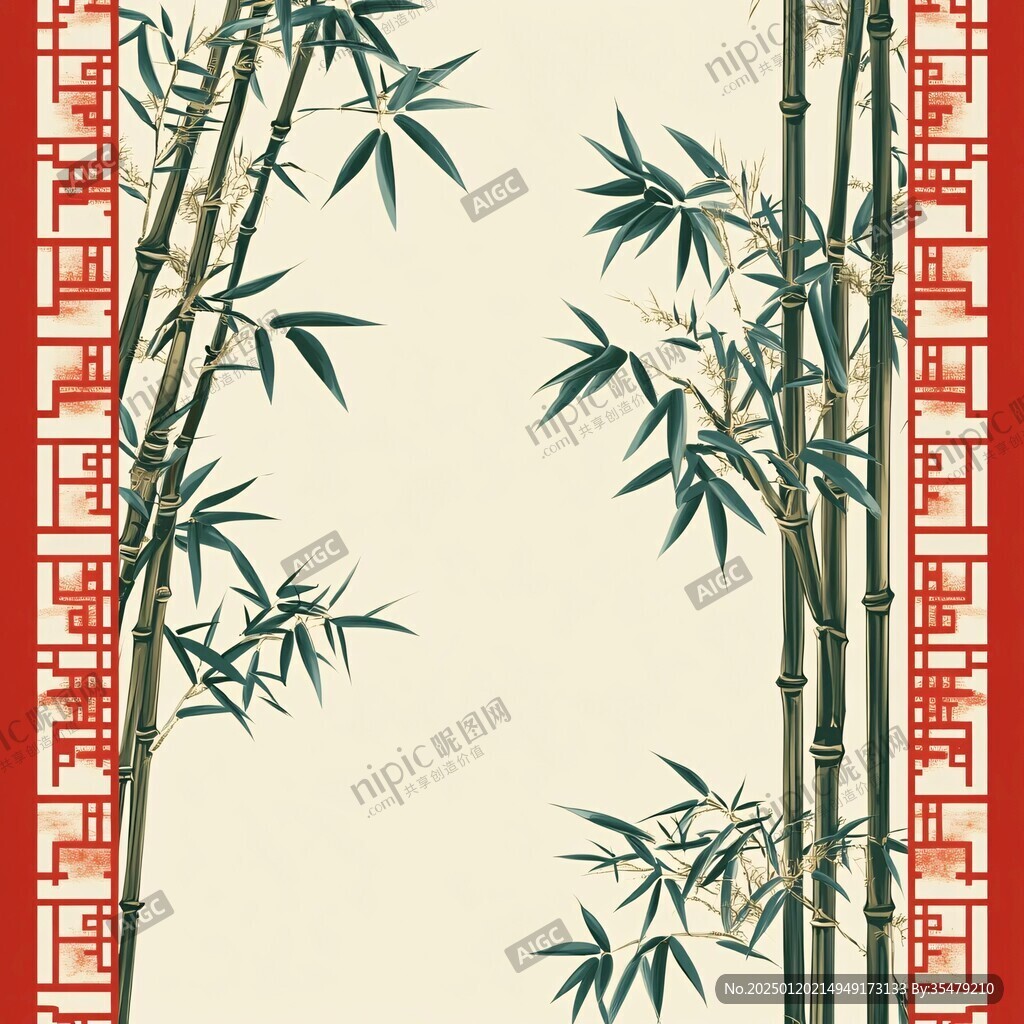 中式竹圖