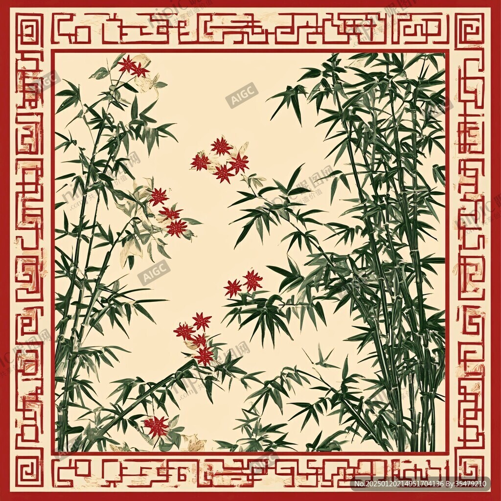 竹題材移門圖案
