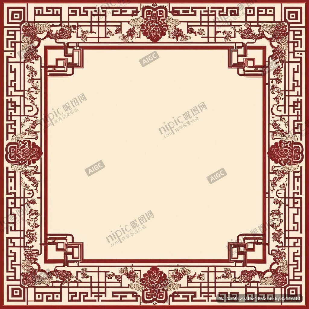 中式古代花邊背景
