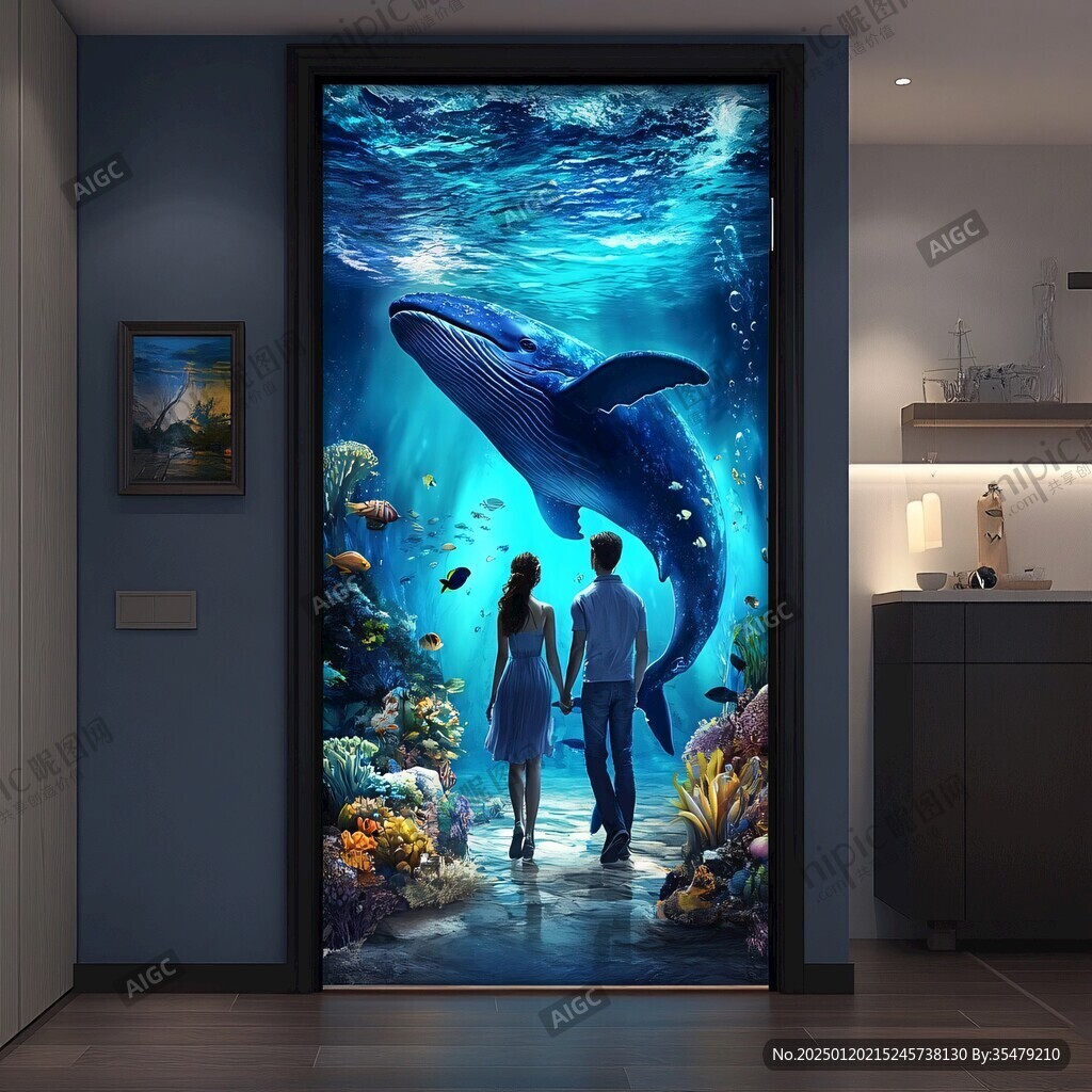 海洋3d地貼畫