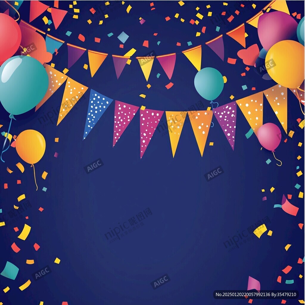 畢業(yè)季生日會繽紛背景