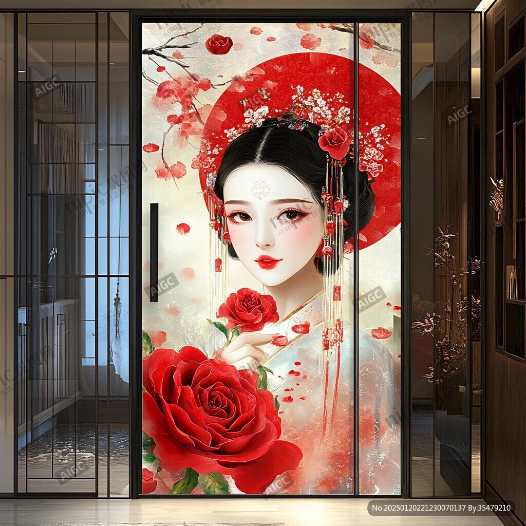 中式花旦網(wǎng)紅墻紙
