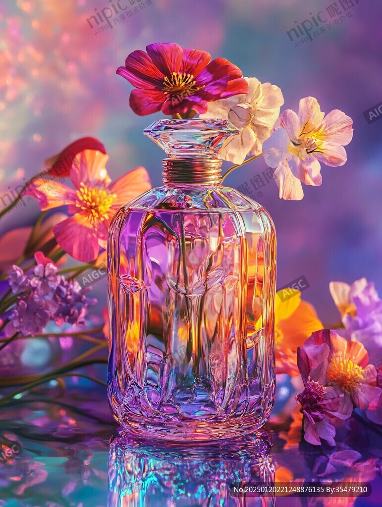 花朵香水瓶
