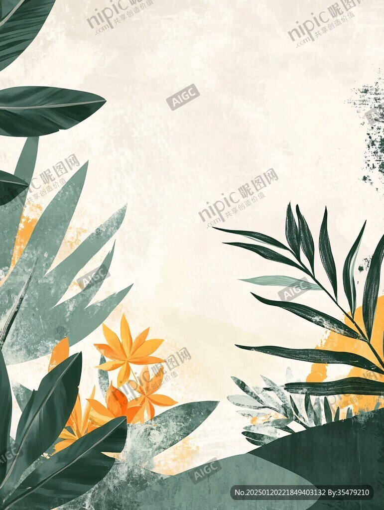 植物插畫背景