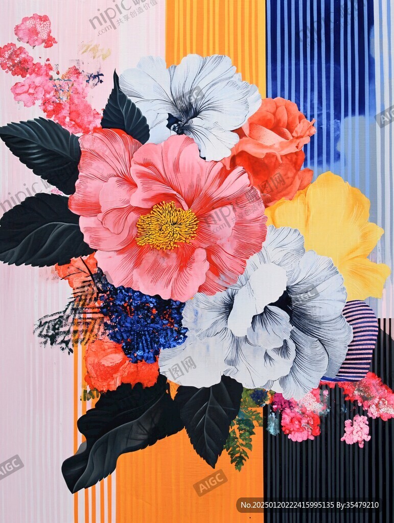 3d立體花卉牡丹