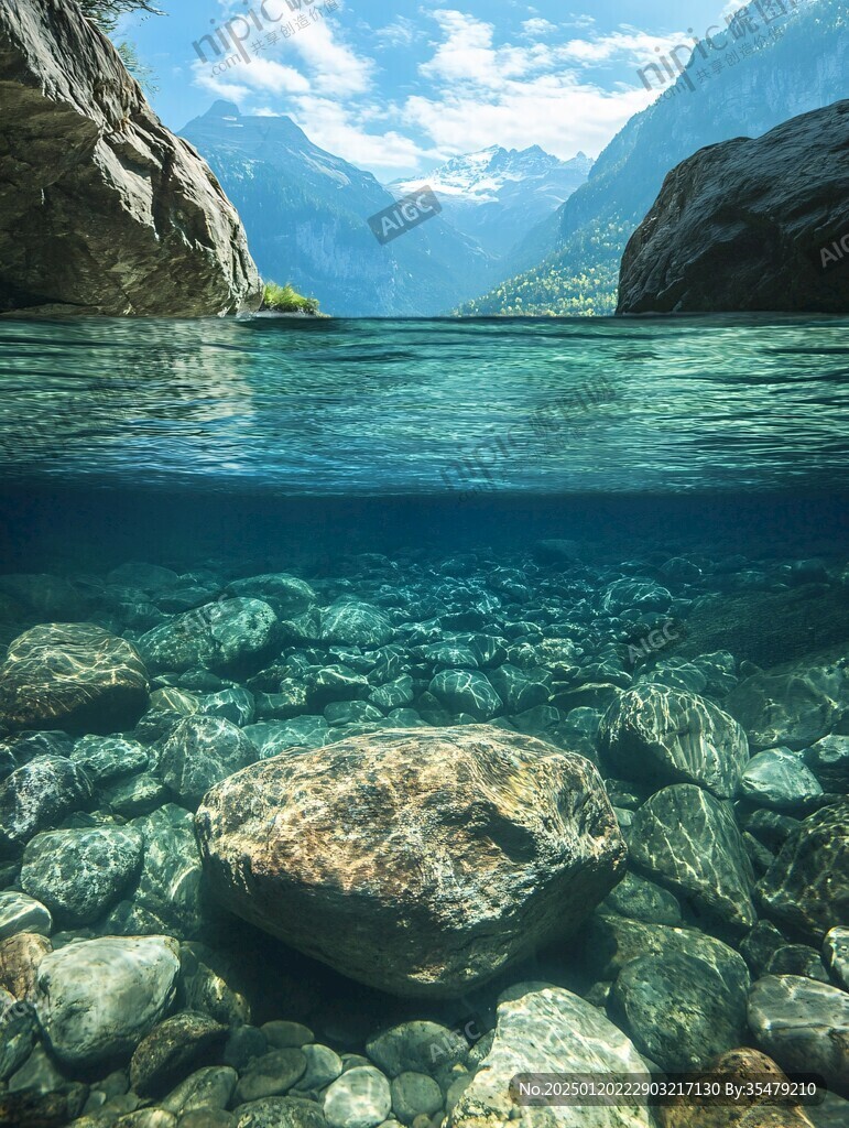 水下石頭湖泊卵石