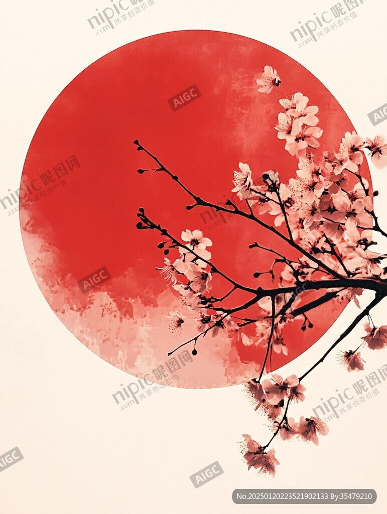 板繪梅花插畫