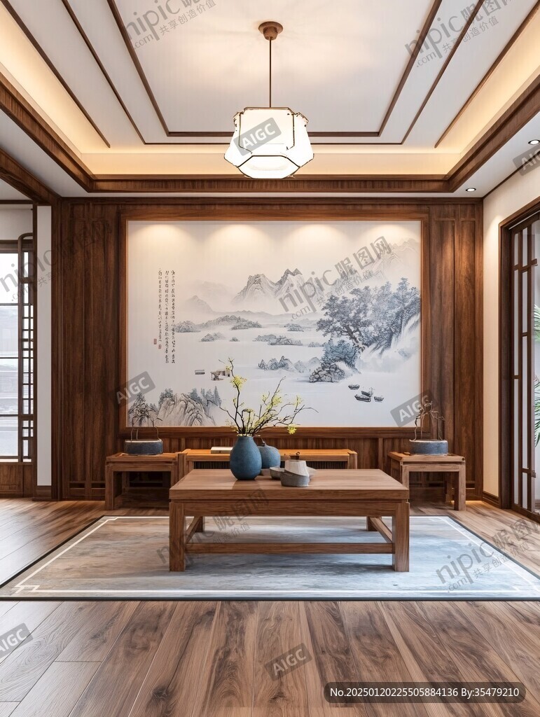 新中式裝修壁畫