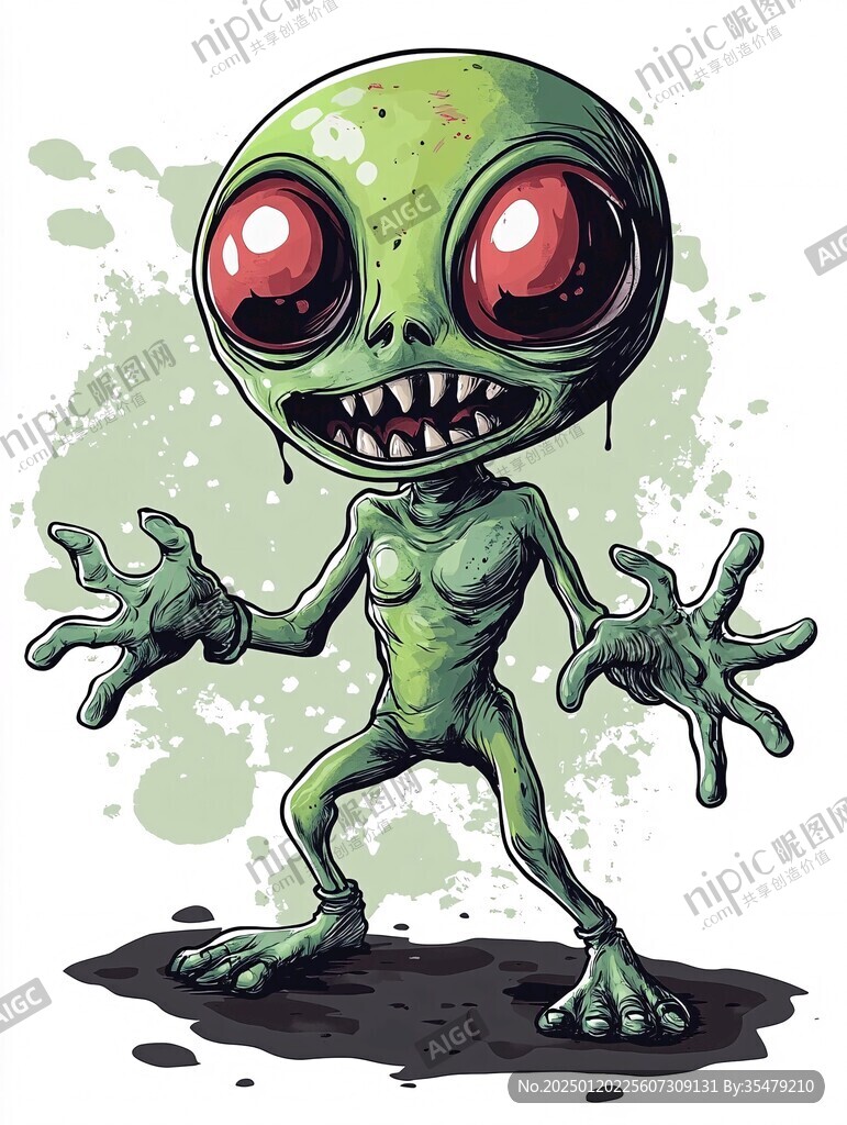 外星生物手繪圖插畫