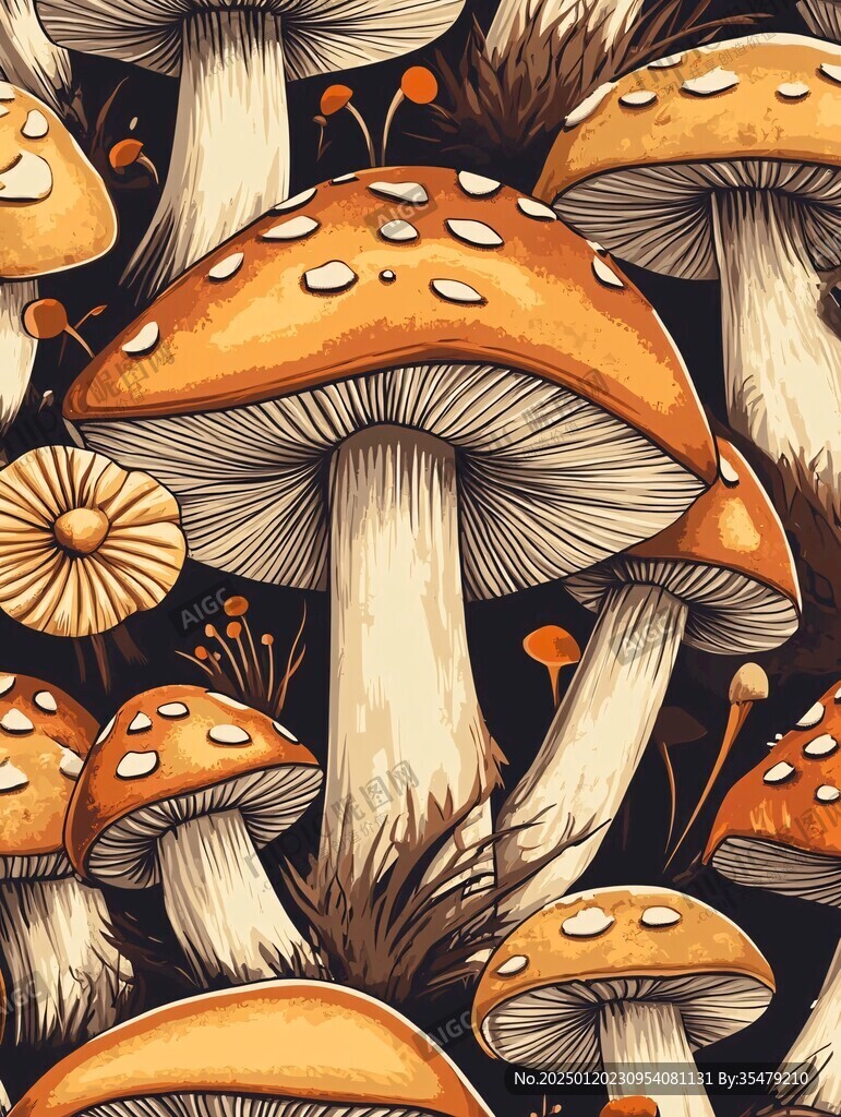 蘑菇背景底紋