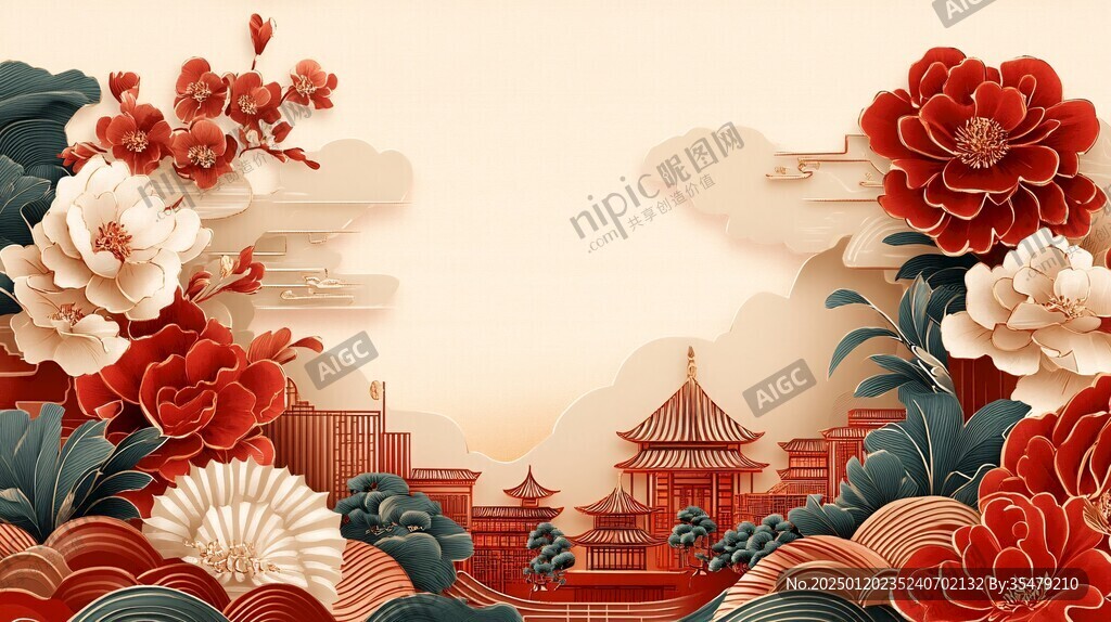 剪紙風(fēng)背景