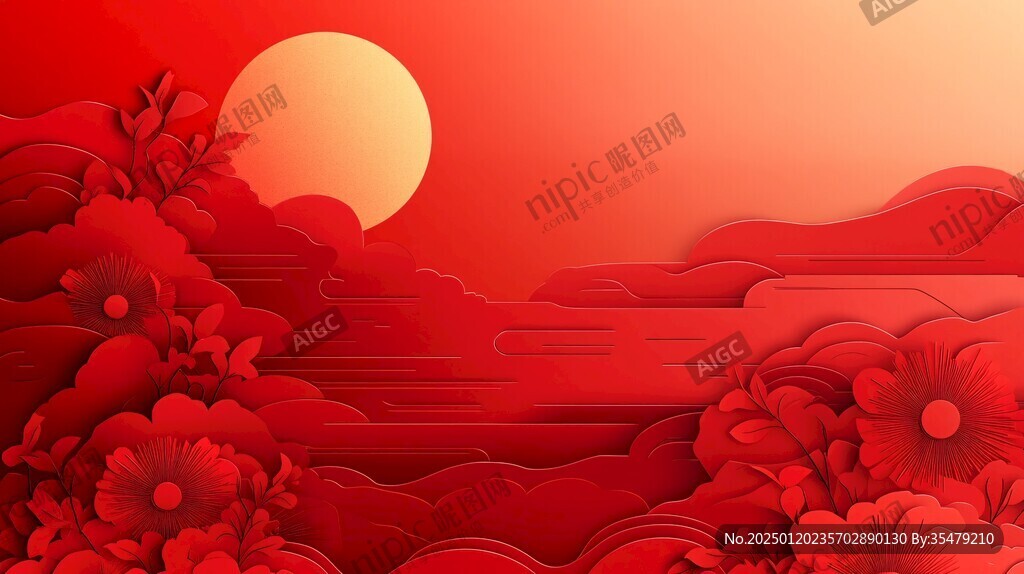 剪紙風(fēng)背景