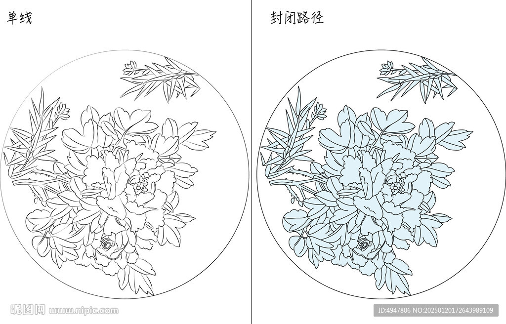 花開富貴 矢量圖