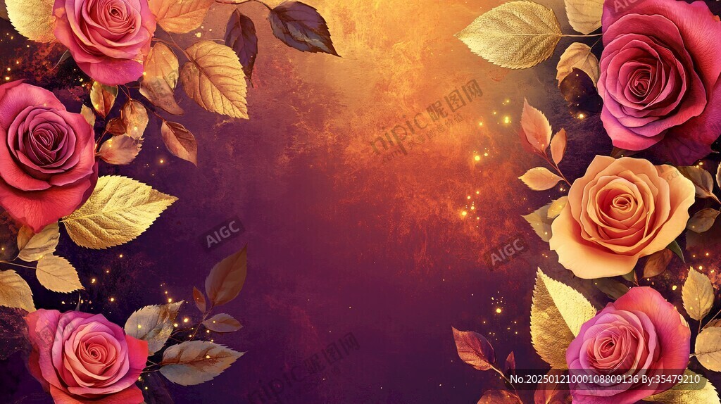 玫瑰夢幻婚慶背景