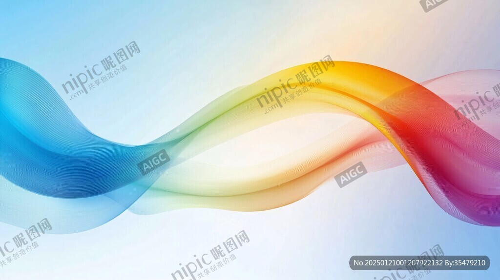 簡(jiǎn)約七彩飄帶