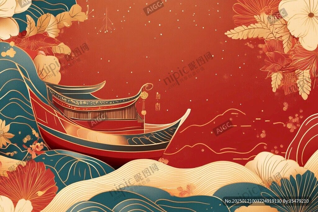 紅金風(fēng)插畫(huà)
