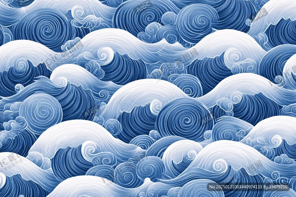 浪濤翻滾包裝底紋