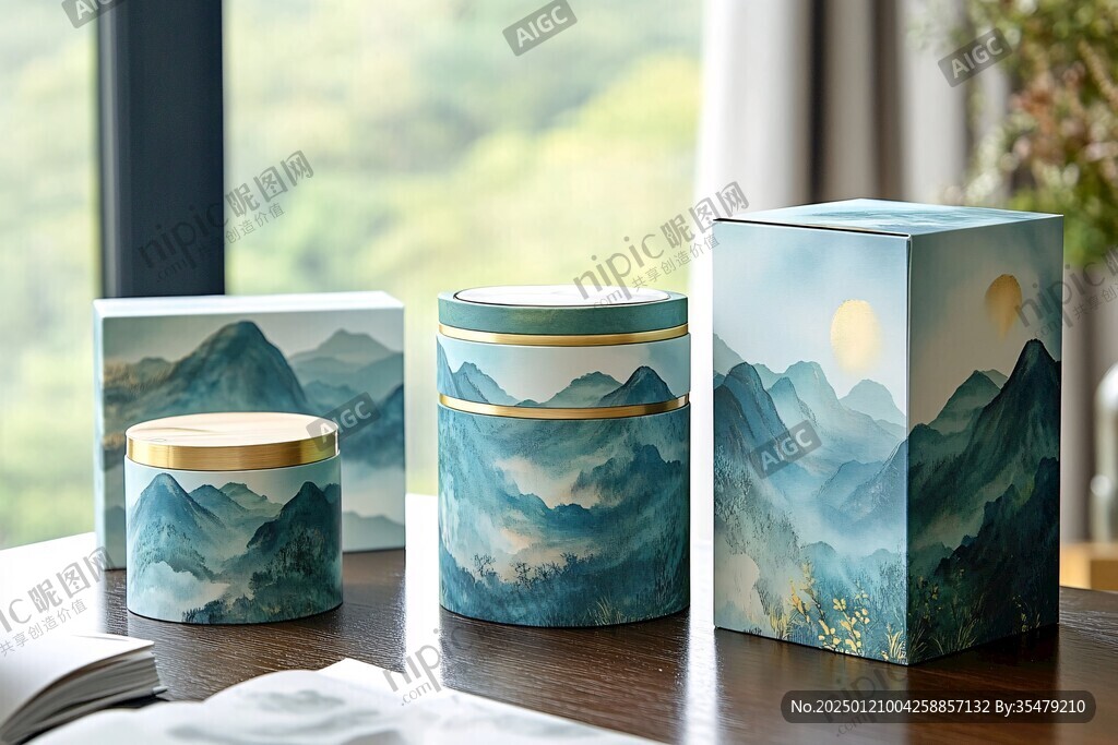 禮盒插畫仙山仙境