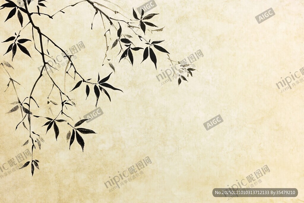 墻上竹影