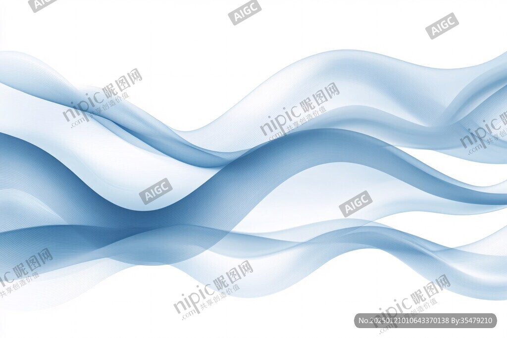 藍色線條煙霧波浪