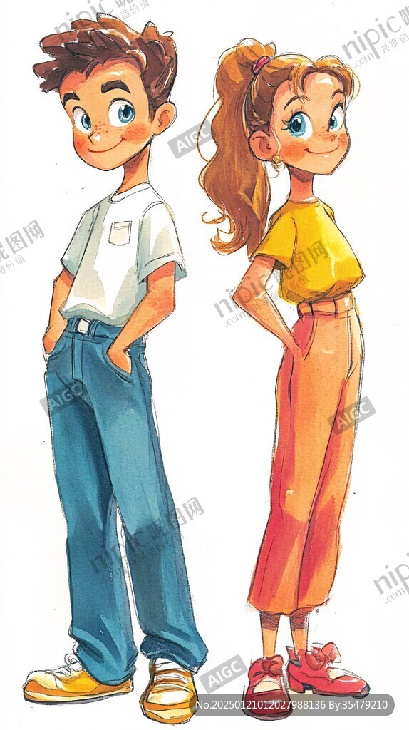卡通人物男孩女孩