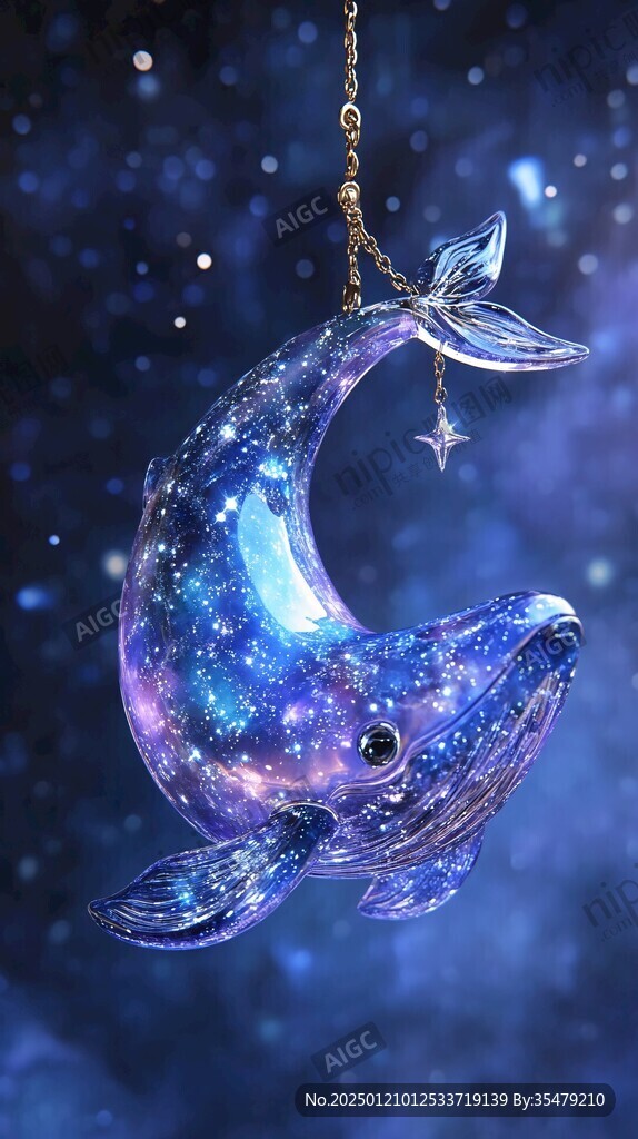 銀河星系手繪鯨魚兒