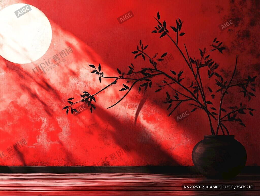 紅色新中式花藝
