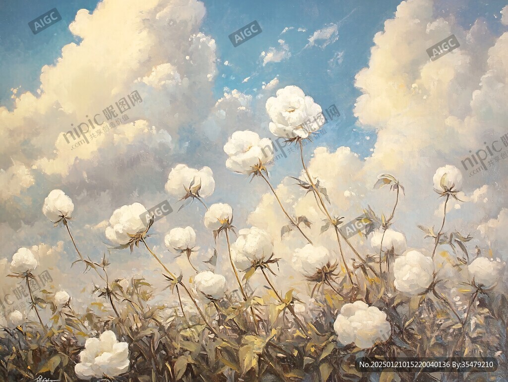 棉花油畫