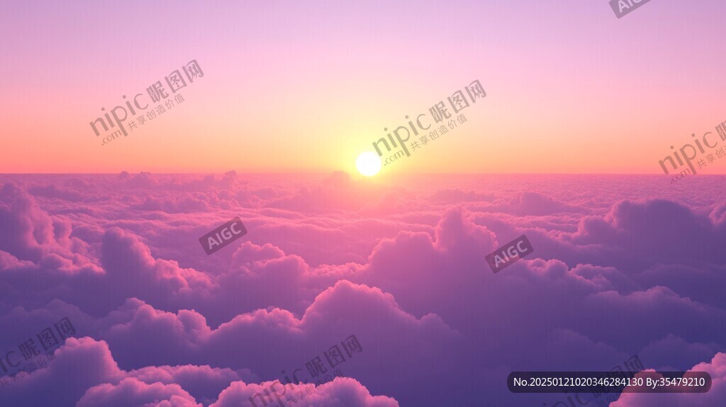 云海落日背景