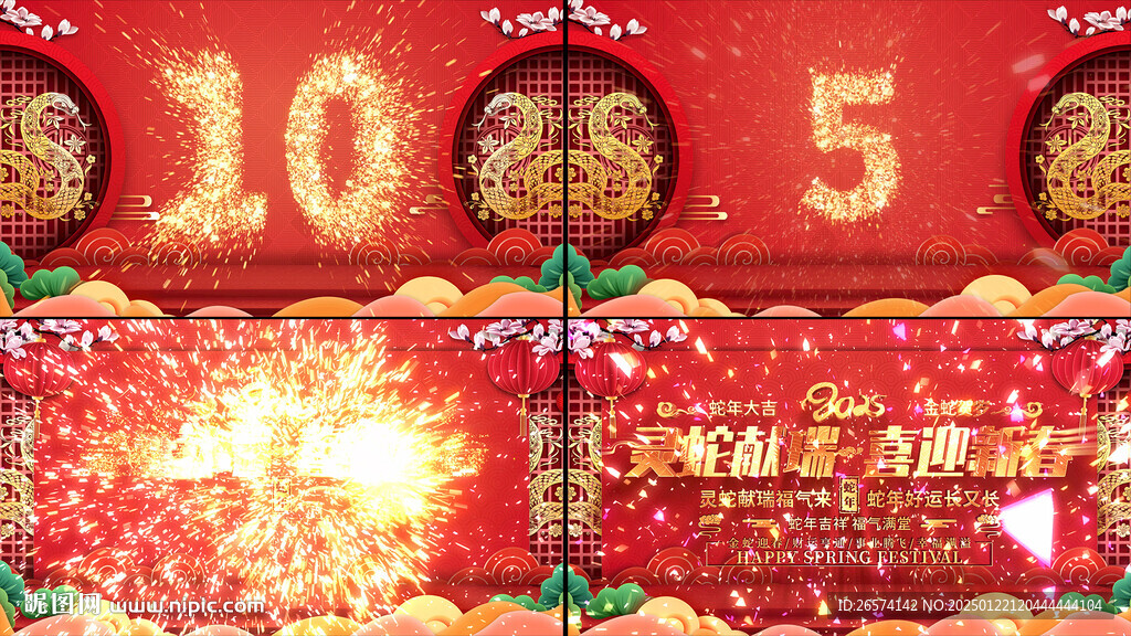 絢麗煙花蛇年10秒倒計時