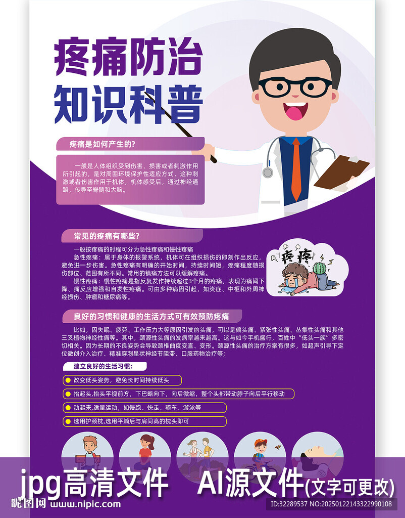 疼痛防治知識(shí)科普海報(bào)