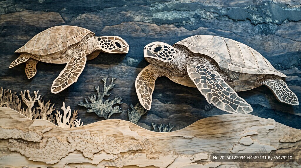 海洋生物浮雕