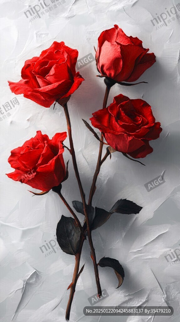 花朵鮮花紅色玫瑰花