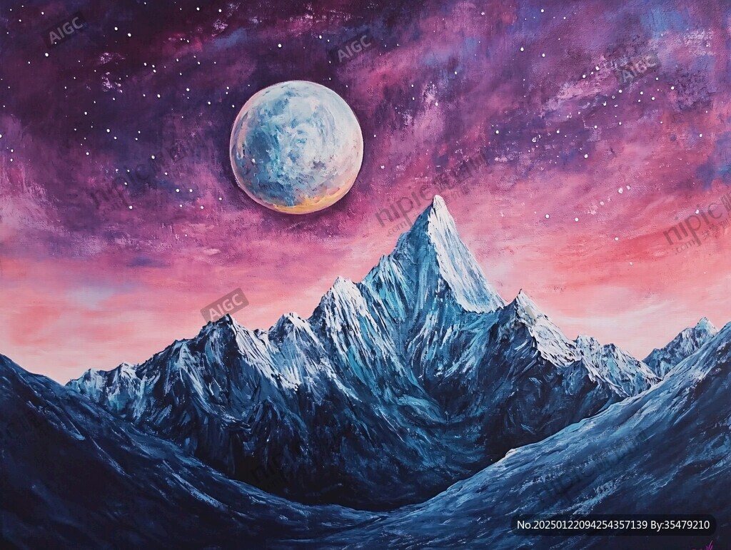 月夜油畫