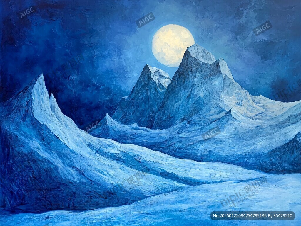 月夜油畫