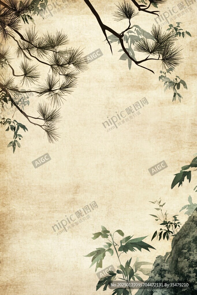 古典古風復古迎客松