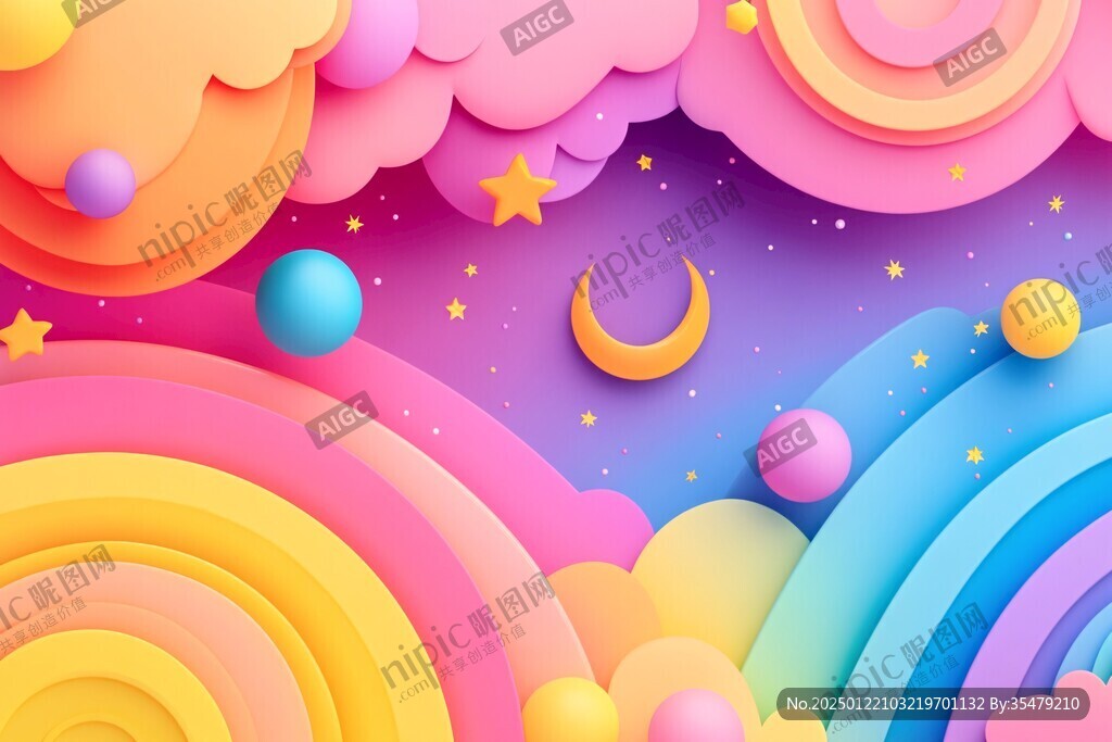 創(chuàng)意彩色繽紛宇宙插畫