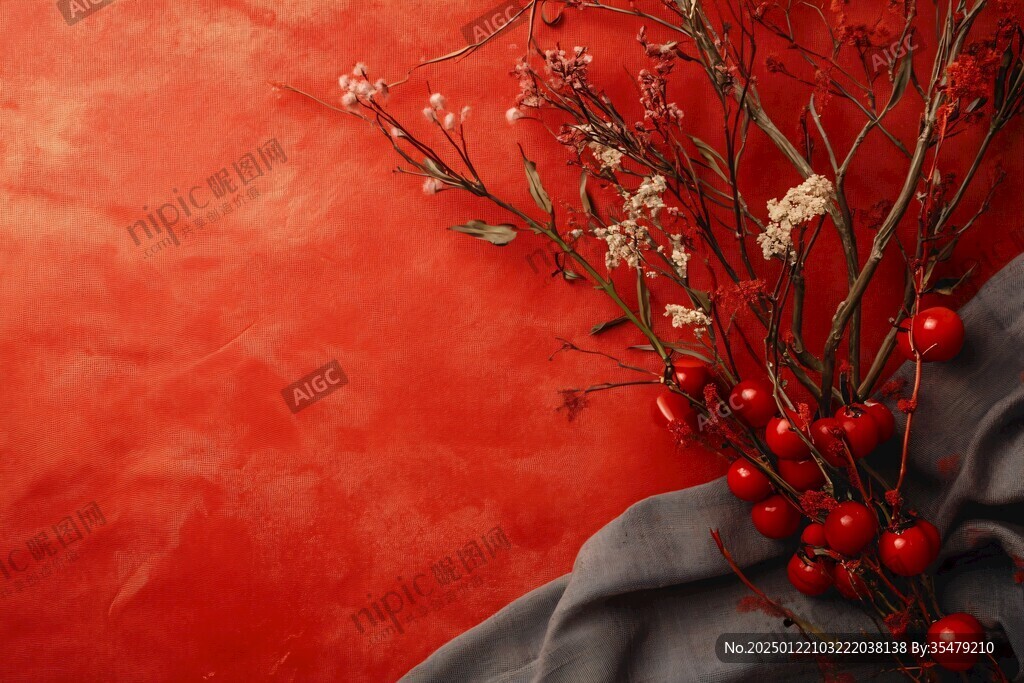 紅色靜物背景