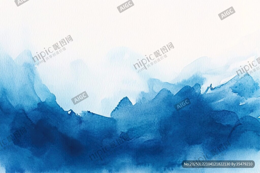 藍色寧夏水彩背景