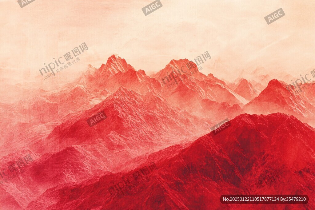 粉紅色的超現(xiàn)實山脈