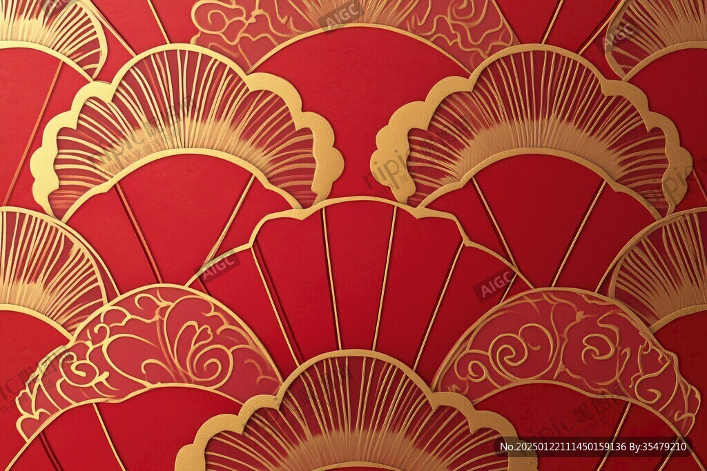 中式紅金