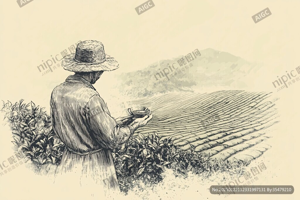 茶農(nóng)手繪
