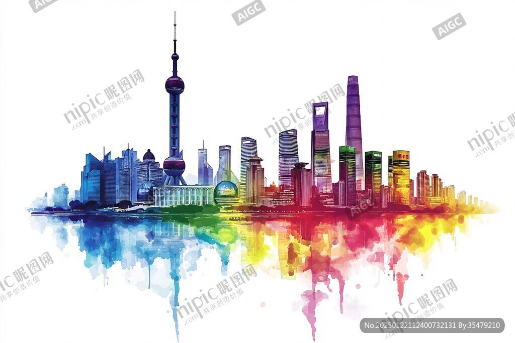 北上廣深標(biāo)志建筑水彩