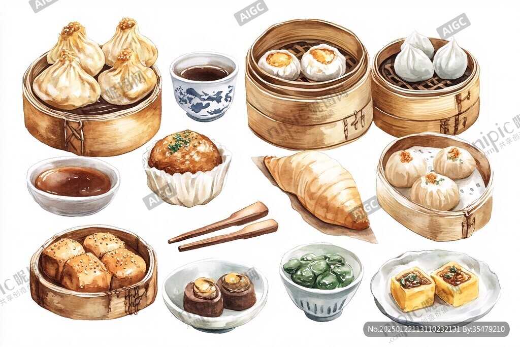 廣式點心插畫