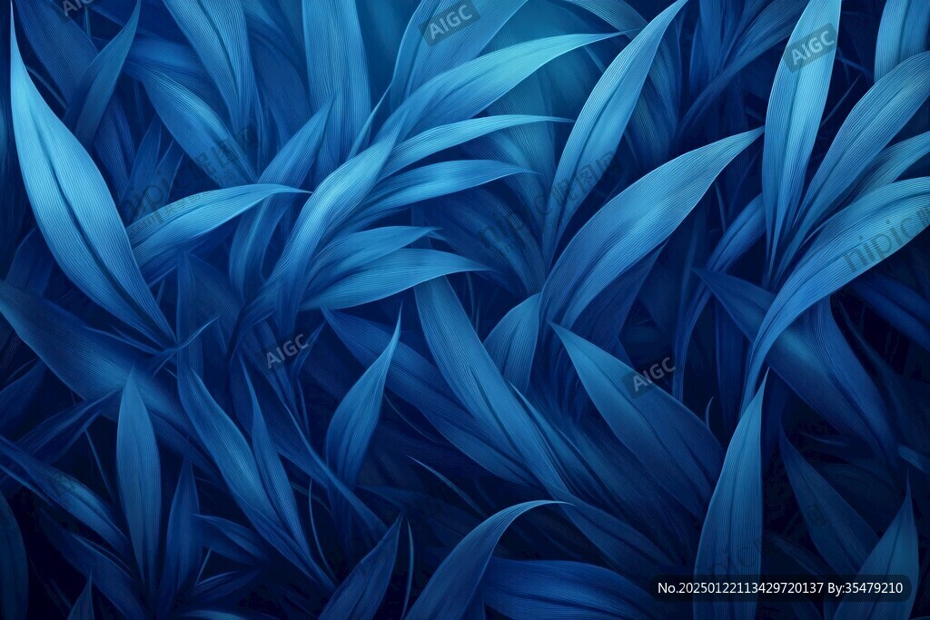 樹葉藍背景