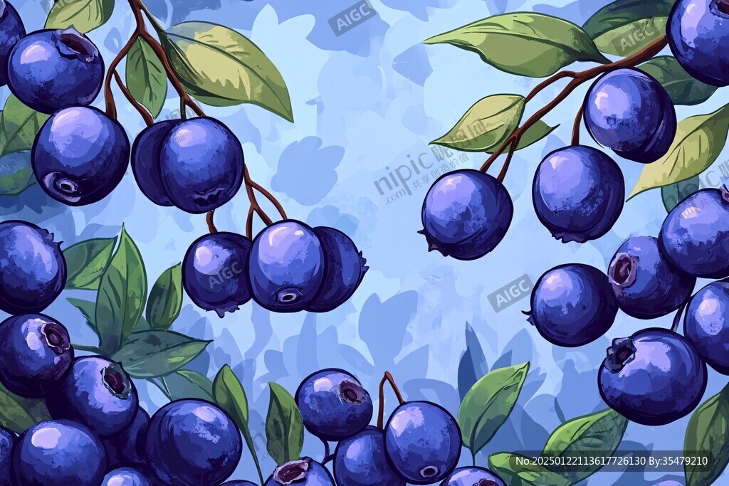 原創藍莓插畫