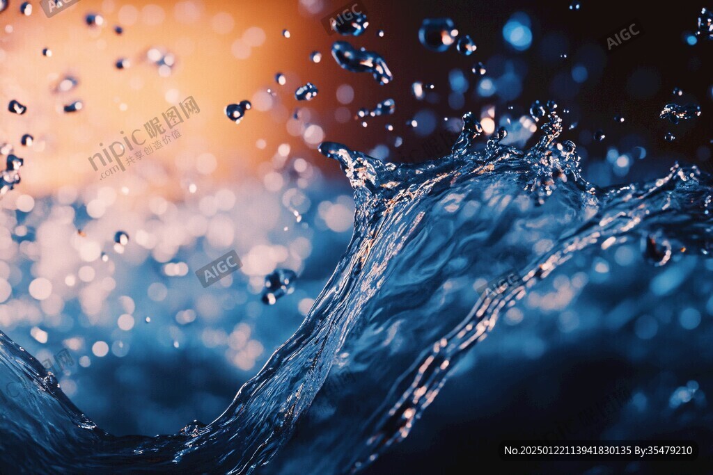 逆光潑水